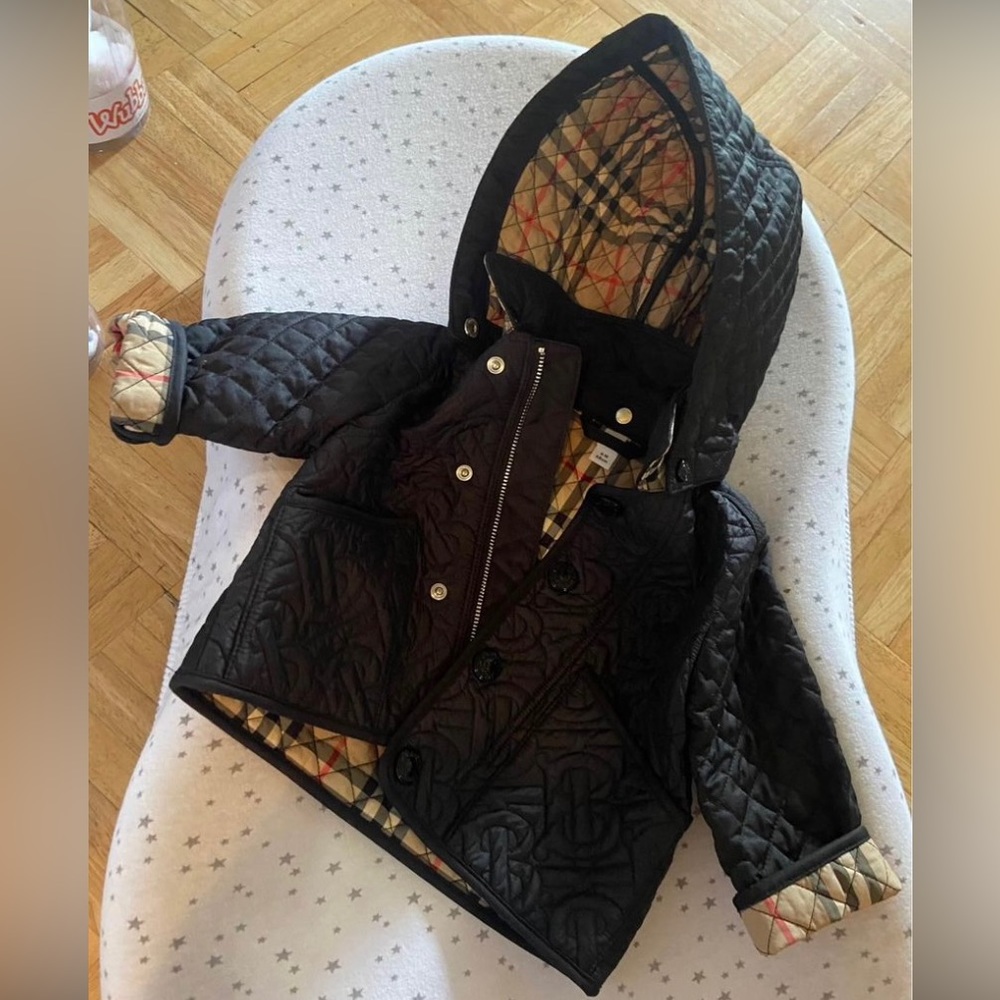 Burberry infant jacket, size 6 months old.